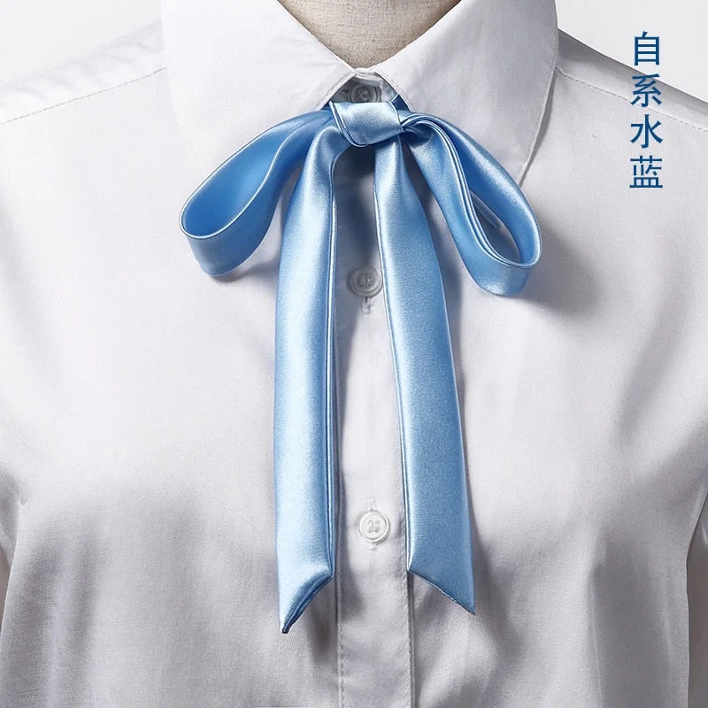 Korean Small Tie Bowtie College Style School Uniform Shirt Accessories Men's Women's Long Section Streamers Collars Flowers