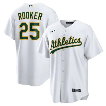 Men's Oakland Athletics #25 Brent Rooker  White Home Replica Jersey