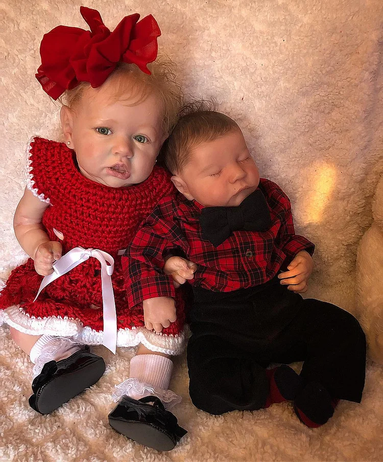 [Holiday Gift] 20'' Realistic Reborn Beautiful Silicone Baby Sisters Melanie and Stella - Reborndollsshop®-Reborndollsshop®