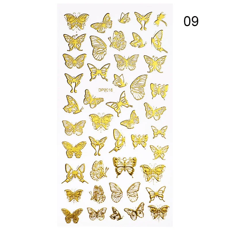 1 Sheet Nail Art 3D Nail Sticker Butterfly Colorful Nail Decals Fairy Tales Nail Transfer Decals Nail Decorations DIY Design