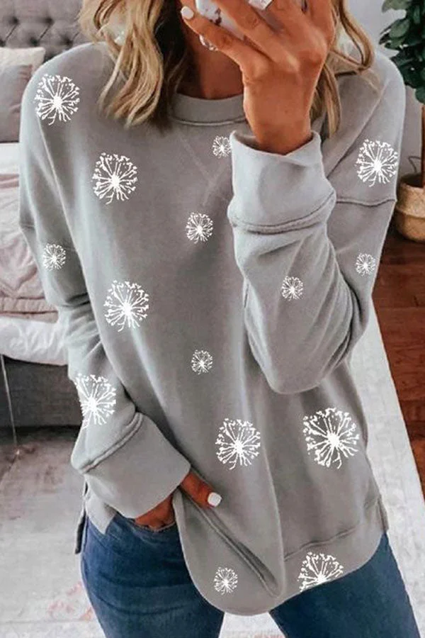 Casual Printed Plus Size Sweatshirt