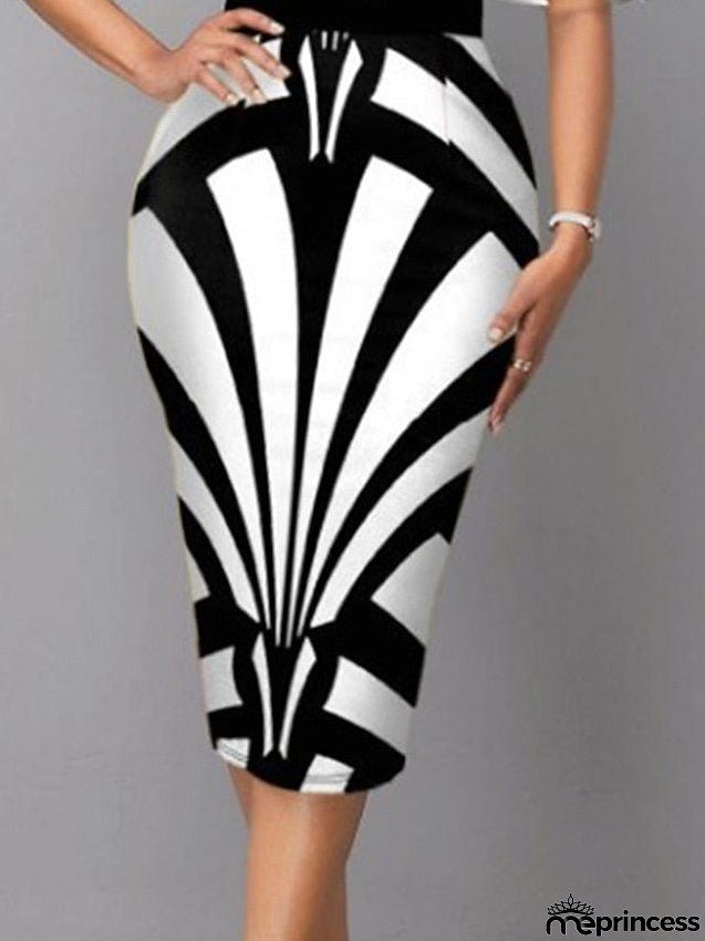 Work Dress Sheath Dress Semi Formal Dress Fashion Flared Sleeve Midi Dress Ruffle Print Crew Neck Half Sleeve Color Block Sunflower Slim White Red Summer Spring S M L XL XXL for Women