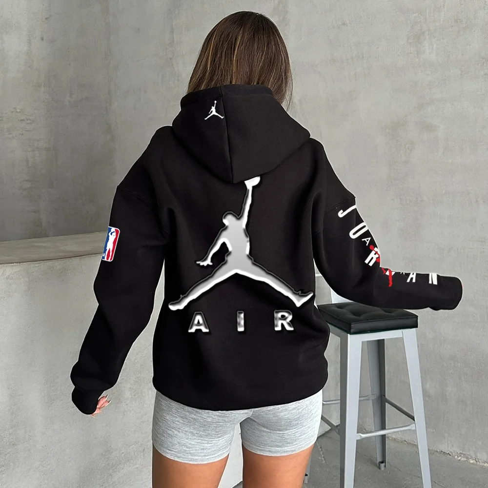 Basketball Print Relaxed Hoodie