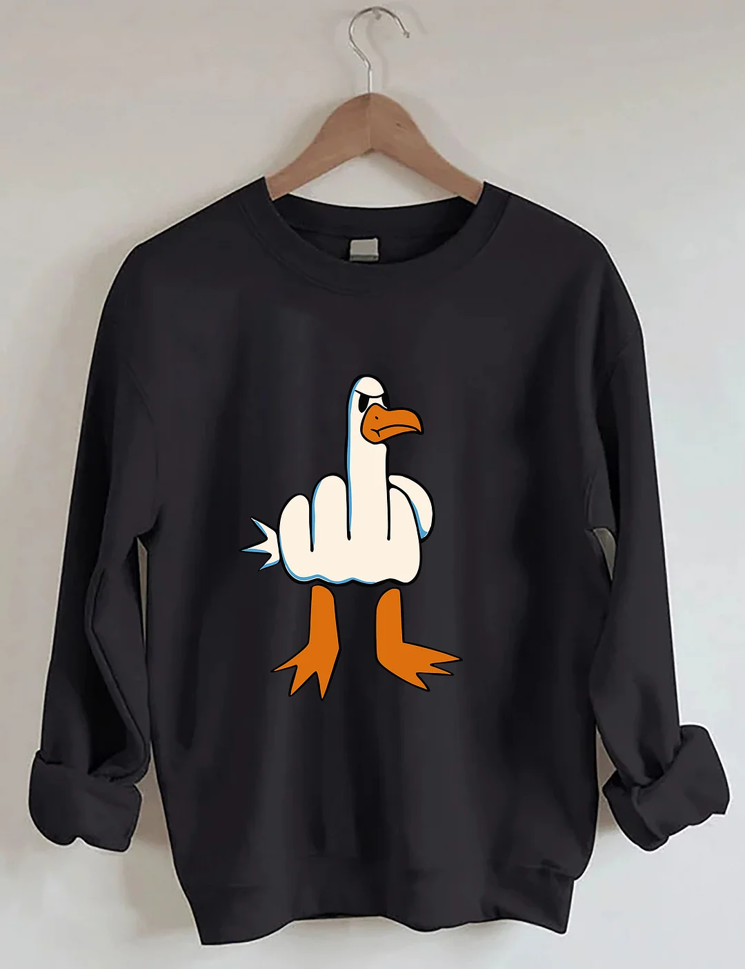 I Don't Give A Duck Middle Finger Funny Sweatshirt