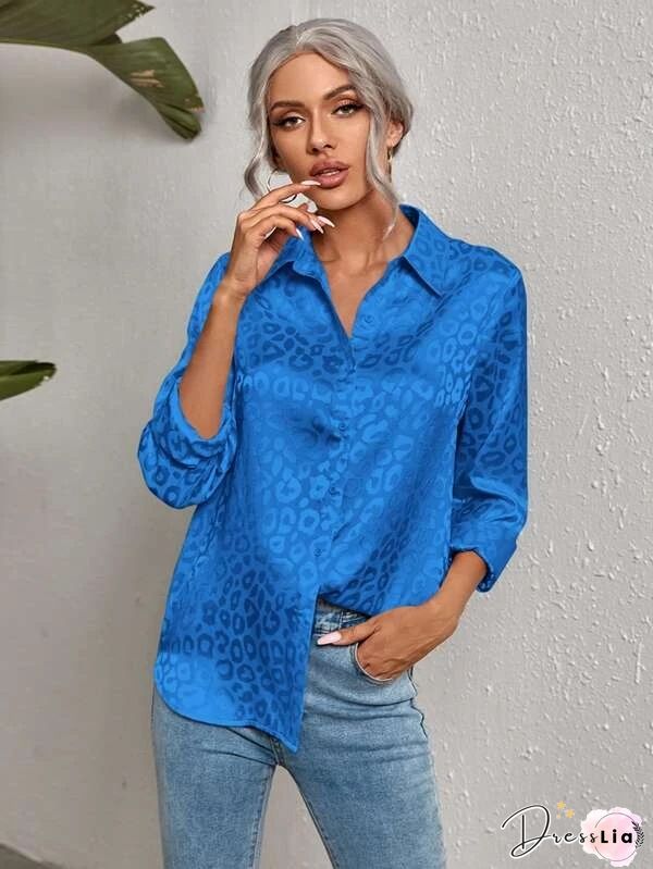 Vintage&nbsp;Printed Color Long Sleeve Shirt