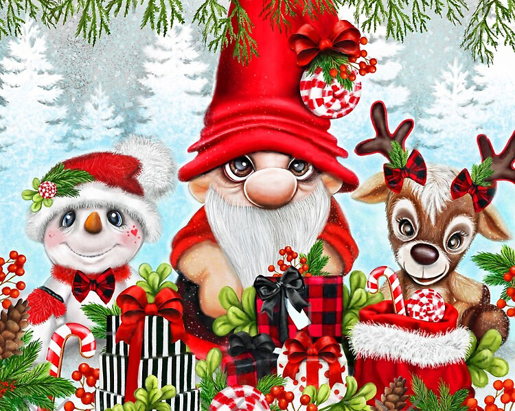 

Little Gnome Snowman Deer - Round Drill Diamond Painting - 40*30CM, 501 Original