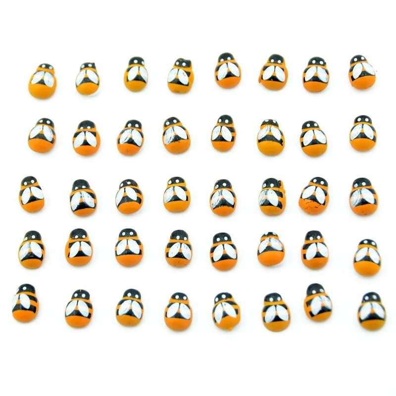 20Pcs Wood Artificial Handmade Bee Fashion Wall Sticker Children Kids Painted DIY Craft Wedding Home Party Holiday Decoration