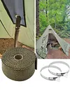 Anti-Scald Camping Tent Stove Chimney Fireproof Ribbon with Adjustable Clamps
