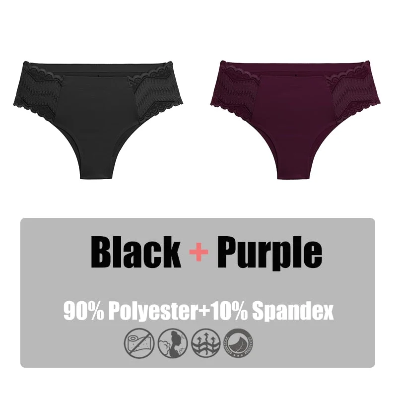 2PCS/Set Women Panties Lace Underwear Briefs Seamless Panties Sexy Lingerie for Female Intimates Underpants Floral Lace Pantys