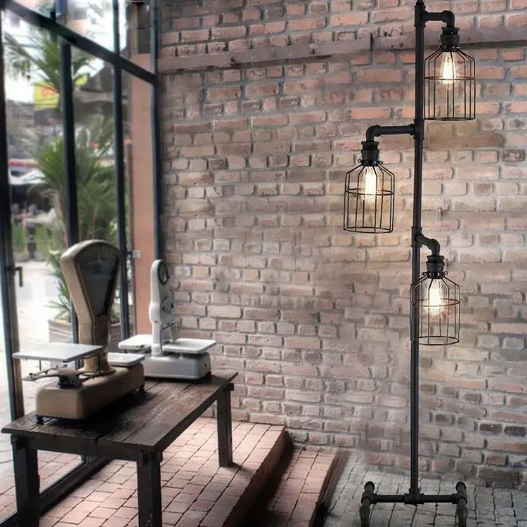 Alessio Bird Cages Black Floor Lamp, 3 Lights, 150CM Long