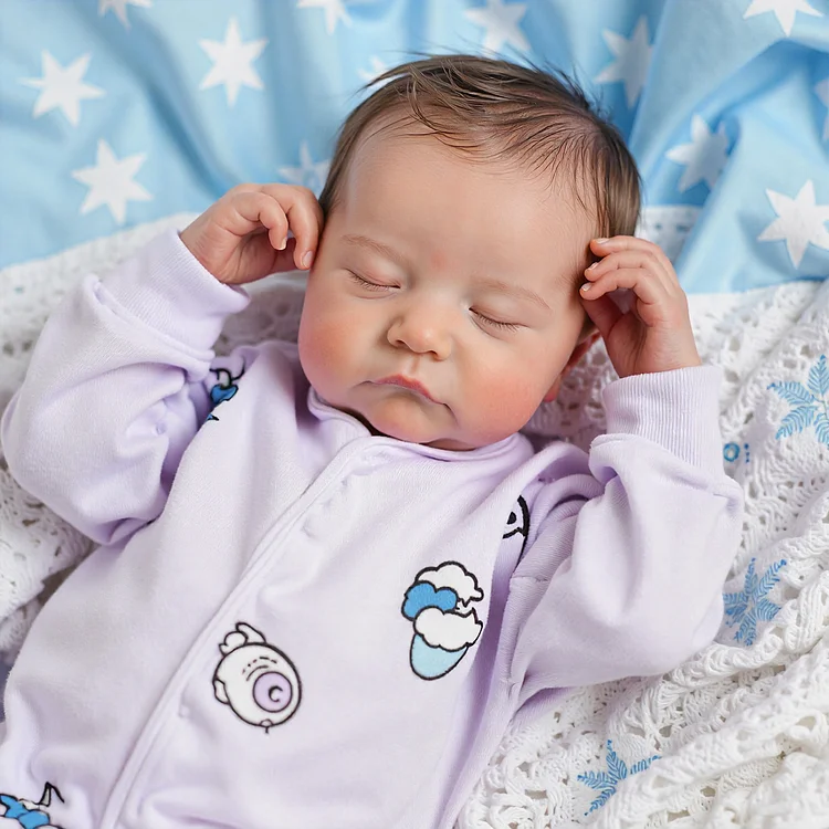 20'' Real Lifelike Cute Reborn Newborn Baby Girl Doll Named Fulina with Brown Hair：Realistic Reborn Baby Dolls By Rsgdolls®