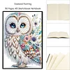 2pcs Owl Partial DIY 50 Pages A5 Diamond Painting Notebook for Study Drawing