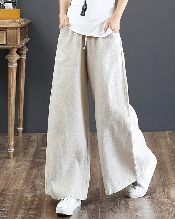 Women's Casual Cotton and Linen Loose Wide-Leg Pants  S-3XL