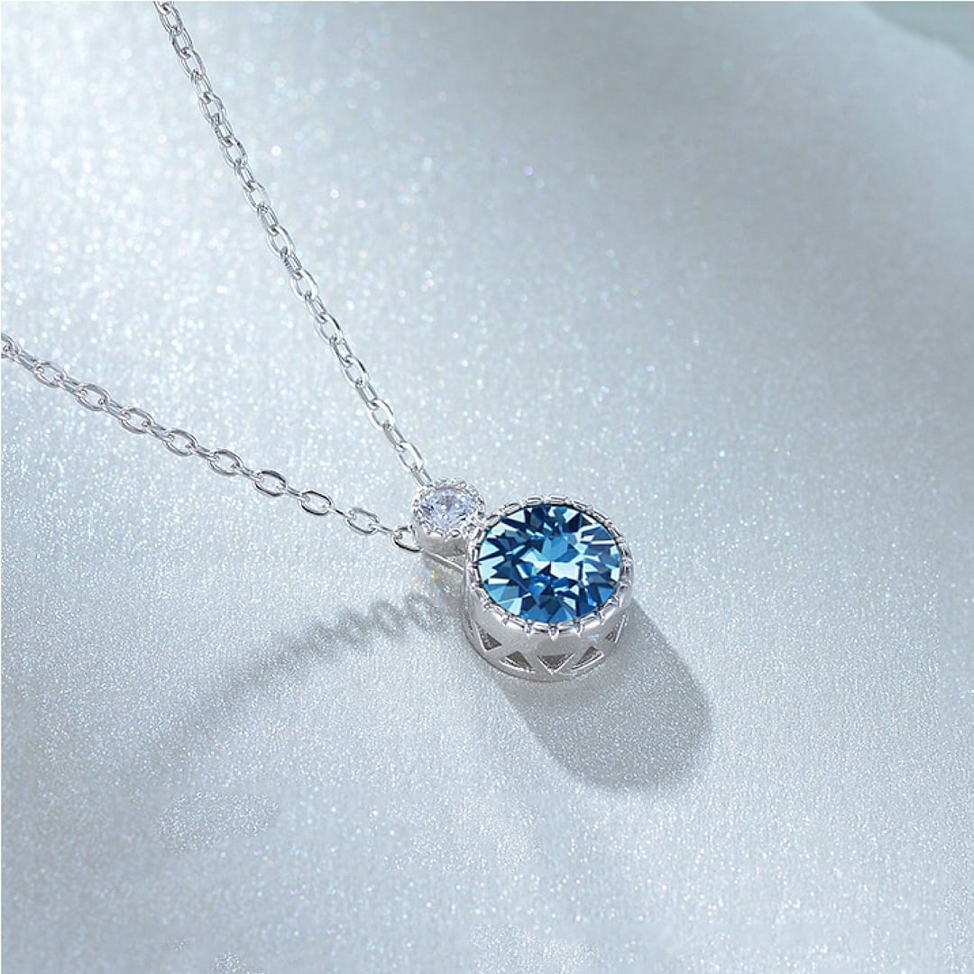 S925 Silver Heart of the Sea Austrian Crytal Necklace