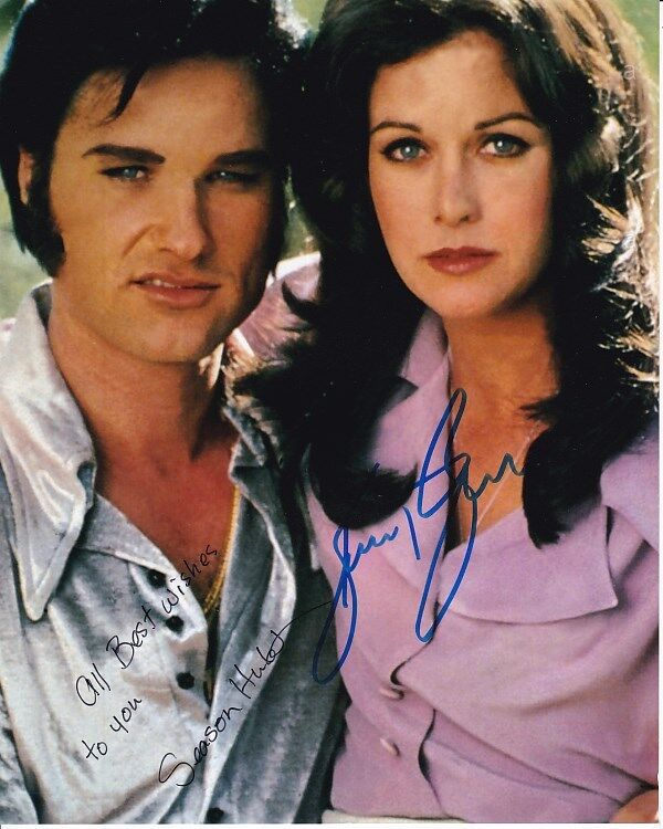 KURT RUSSELL and SEASON HUBLEY signed autograph ELVIS & PRISCILLA PRESLEY Photo Poster painting