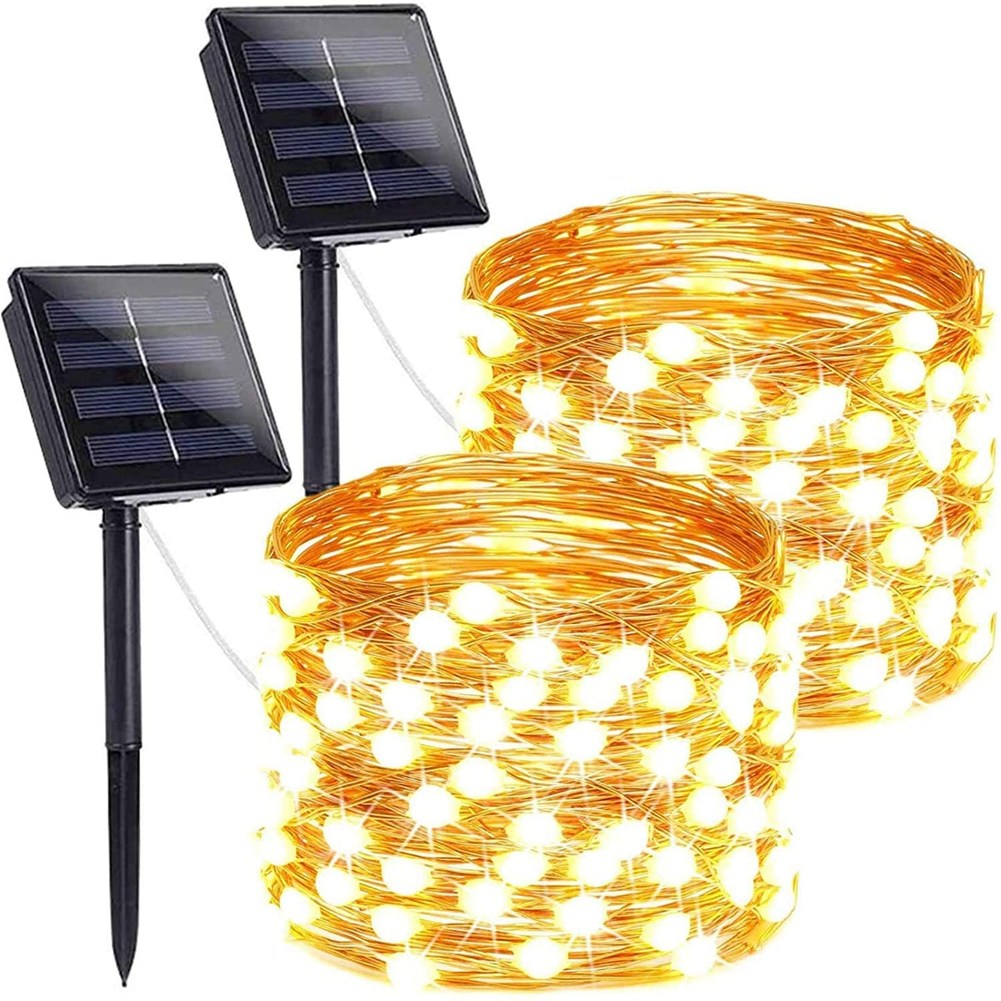 

2pcs Solar Copper Wire Lamp String Christmas Garden Decoration Lights, 501 Original