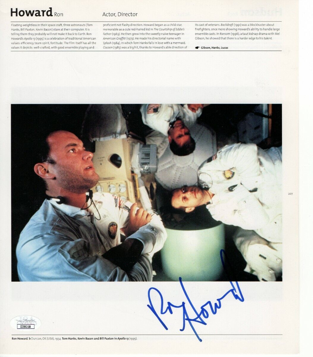 Ron Howard Signed Autographed Book Page Photo Poster painting Apollo 13 Director JSA II59218