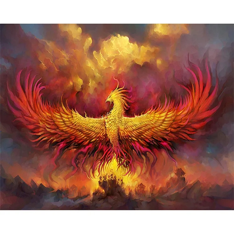 Fire Phoenix Round Full Drill Diamond Painting 30X40CM(Canvas) gbfke