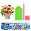 (US Only)2D Flat Flower Vase DIY Diamond Painting Tabletop Ornaments Kit for Home Office