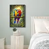 Parrot Full DIY 5D Round Drill Diamond Art Kits Large Size 40*60cm Diamond Dots Paintings Picture Arts Craft Diamond Crystal Rhinestones Painting Kits for Adults/Beginners Gift Home Decor