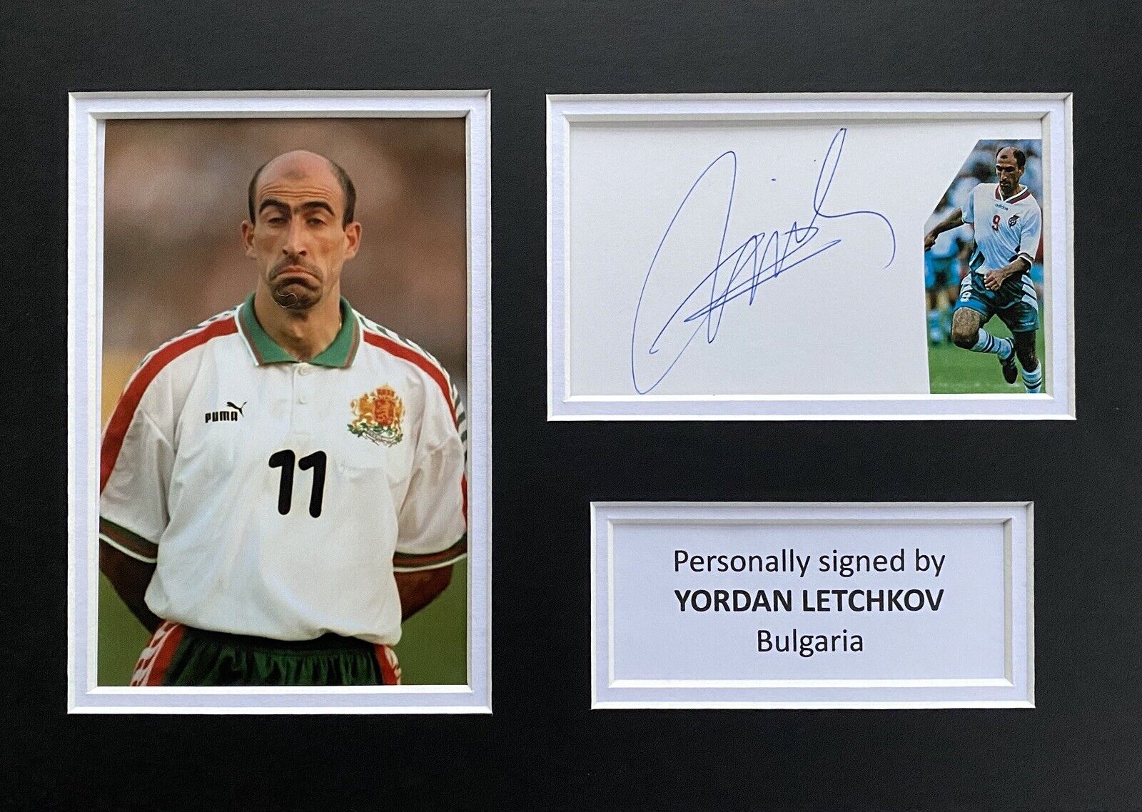 Yordan Letchkov Hand Signed White Card In A4 Bulgaria Mount Display