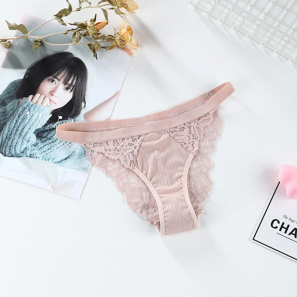 Sexy Panties Women Lace Hollow Out Underwear Panties Lingerie Ladies Seamless Low-Waist Briefs Underpants Intimates Panty Solid