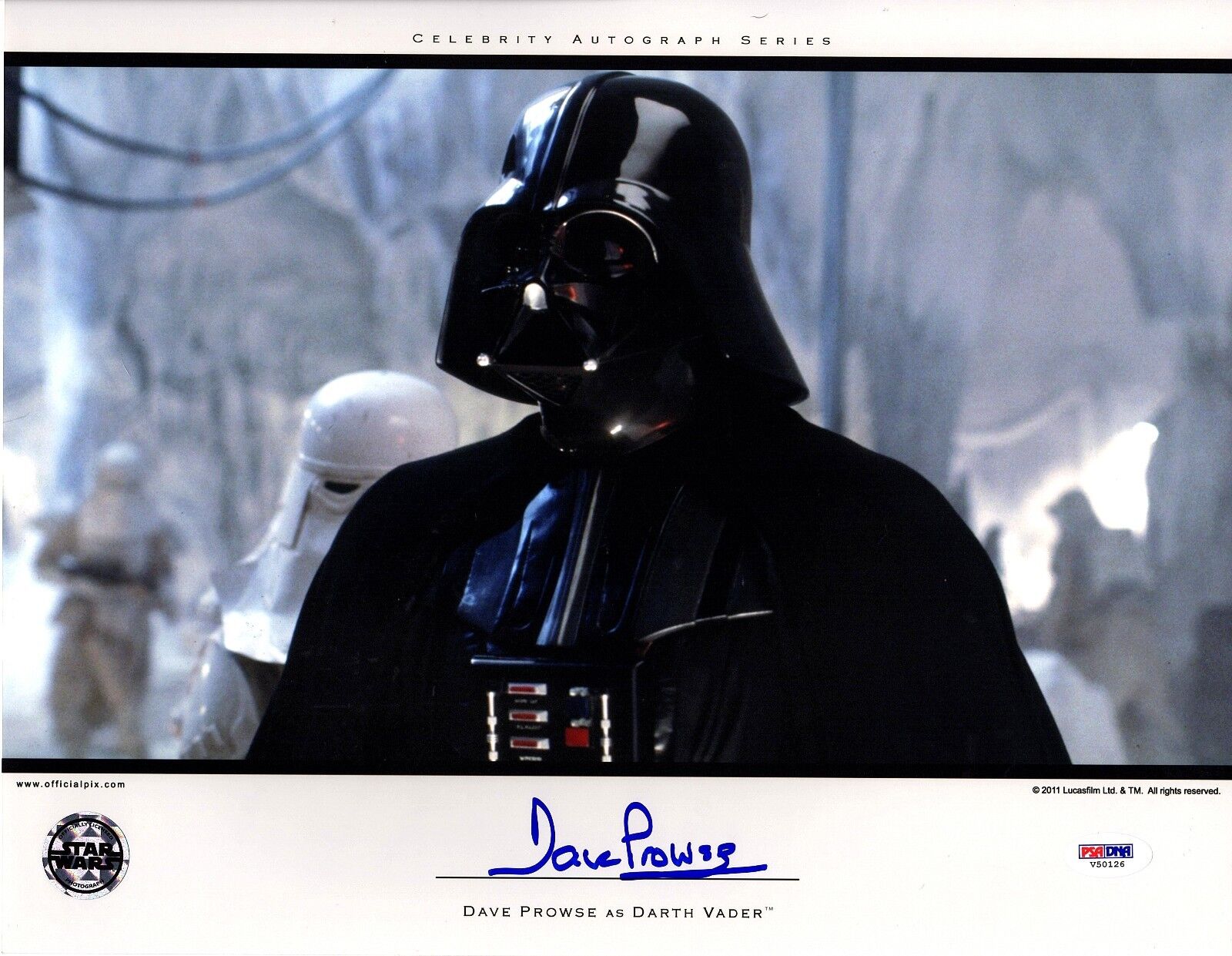 DAVE PROWSE Signed Darth Vader STAR WARS 11x14 Official Pix Photo Poster painting PSA/DNA V50126