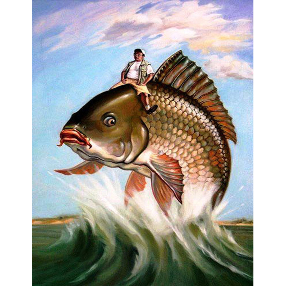 Человек верхом на рыбе