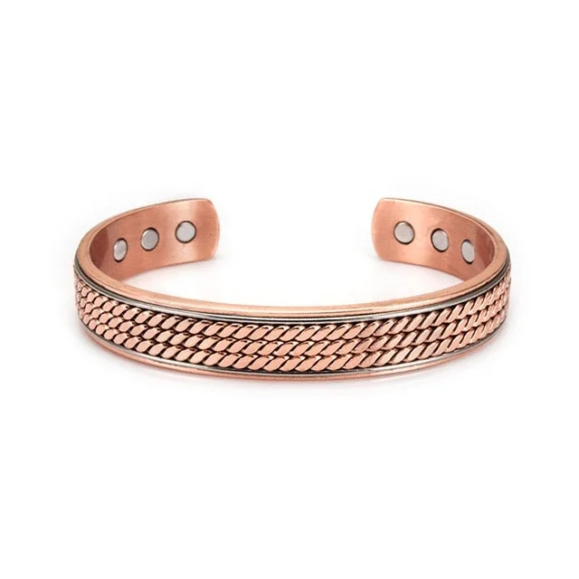 Pure Copper Magnetic Therapy Bracelet Bangle Open Cuff