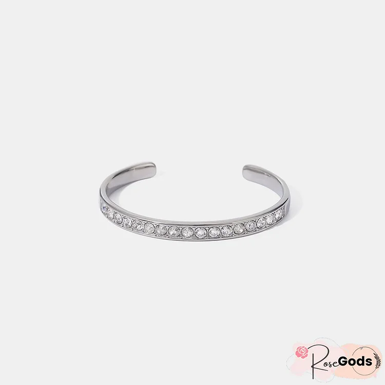Stainless Steel Inlaid Zircon Bracelet