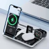 4-in-1 Wireless Charging Stand for iPhone 2024, Apple Watch, AirPods Pro and Samsung/Xiaomi Smartphones - Foldable design for easy carrying