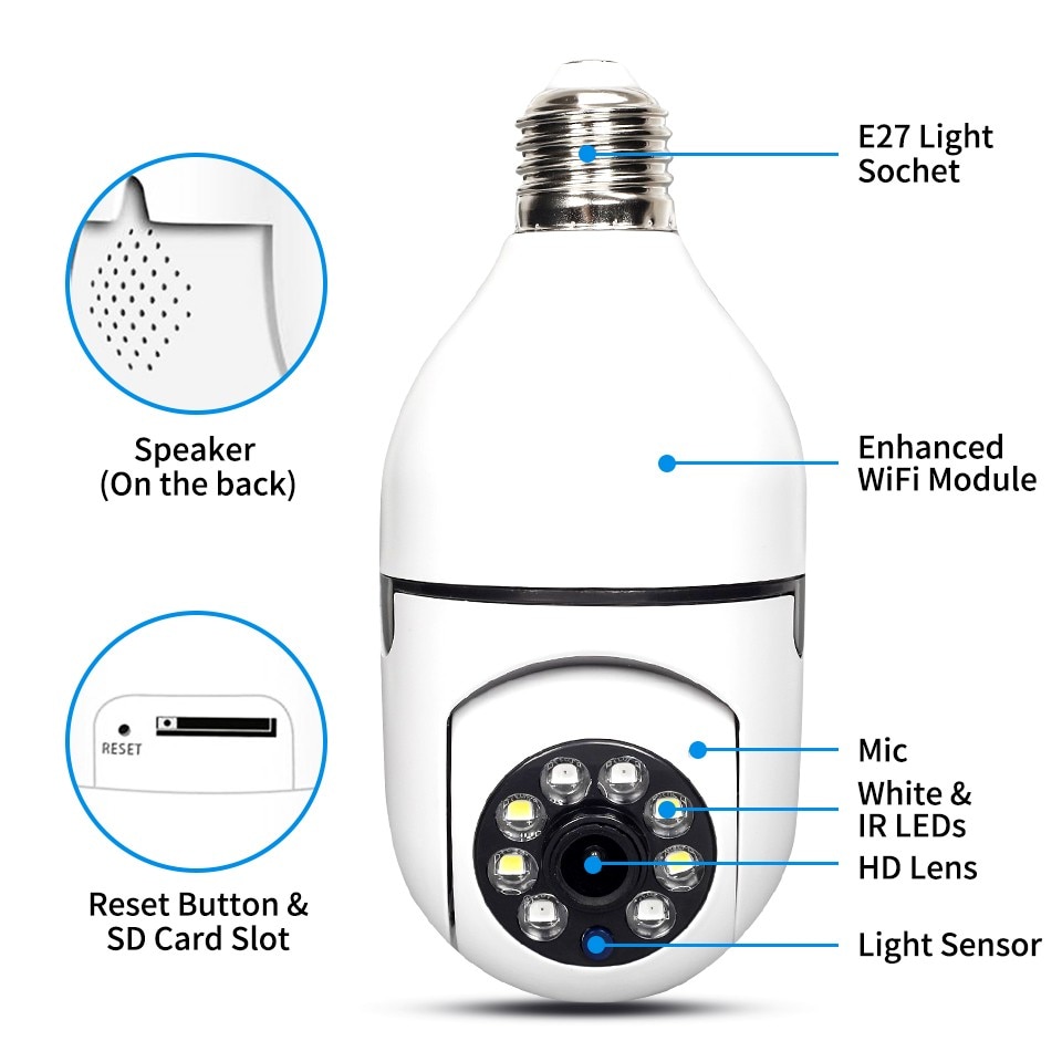 Wireless Wifi Light Bulb Camera Security Camera | 168DEAL
