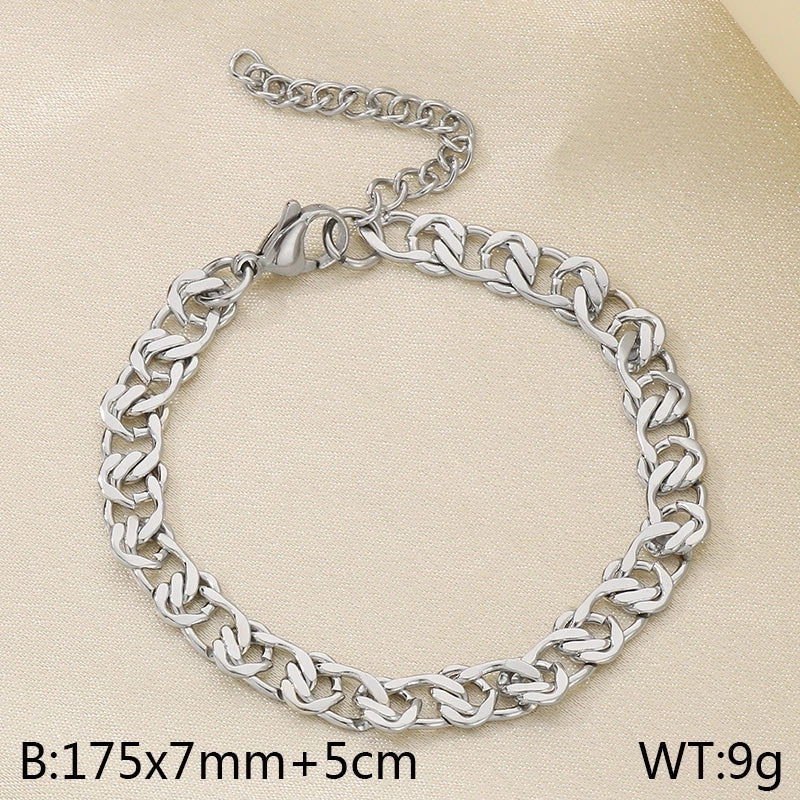 Elegant Minimalist Streetwear Geometric 304 Stainless Steel 18K Gold Plated Stainless Steel Bracelets In Bulk