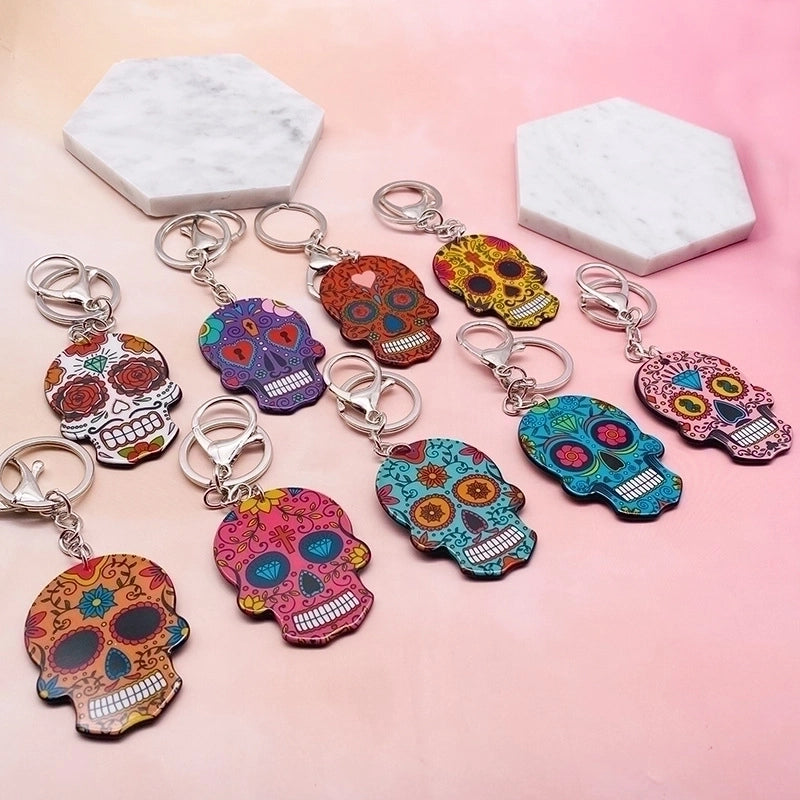 Fashion Skull Arylic Stoving Varnish Halloween Unisex Bag Pendant Keychain