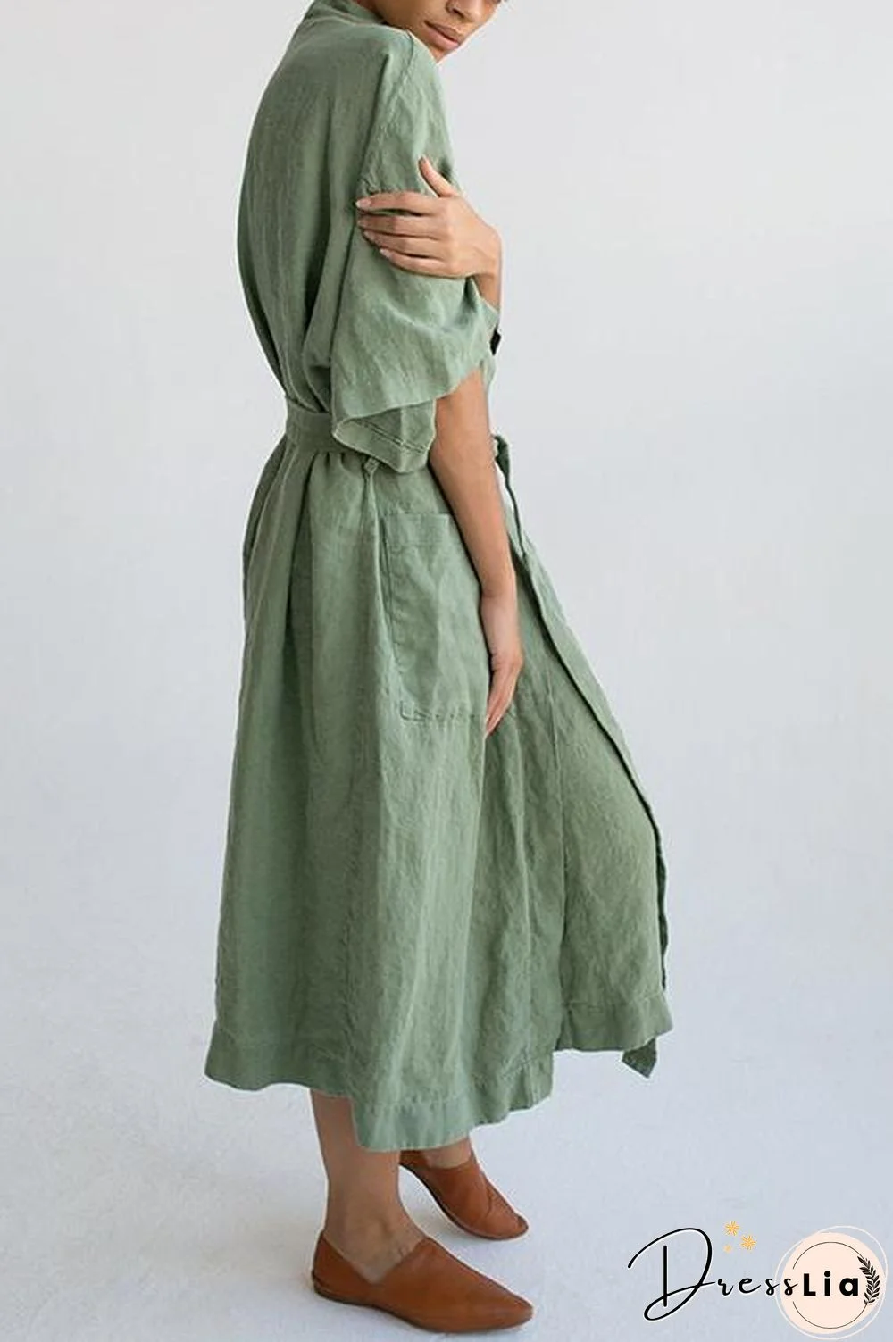 Roomy Linen Kimono With Belt