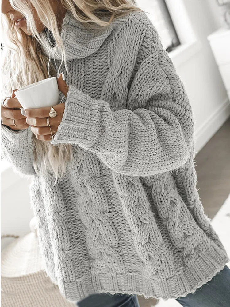 Turtleneck Cable Knit Sweater