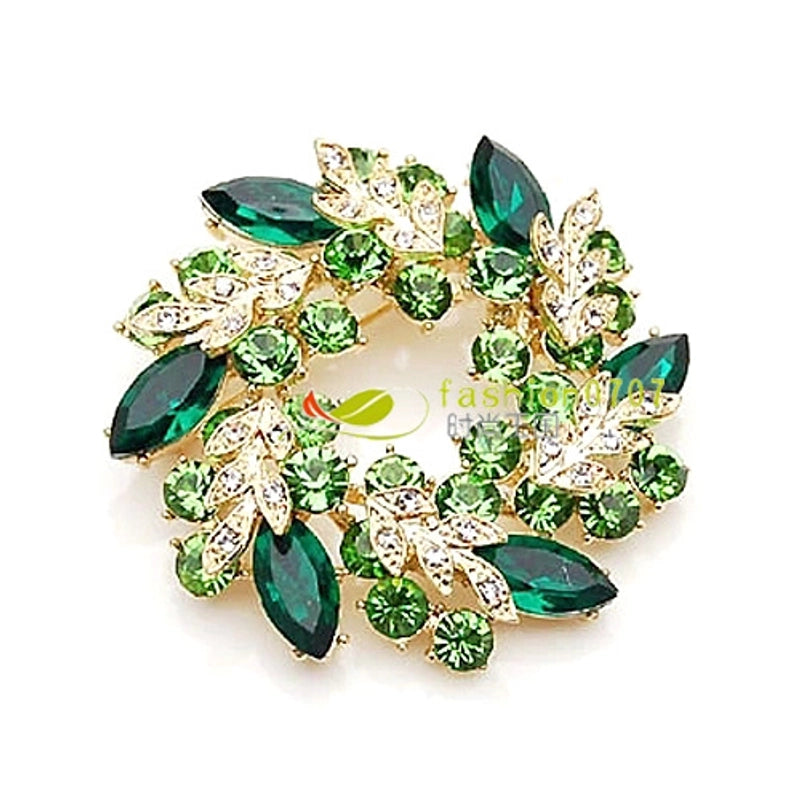 Spot Fashion High-end Gifts Korean Style Corsage Jewelry Shiny Rhinestone Crystal Bauhinia Flower Women Ring Brooch