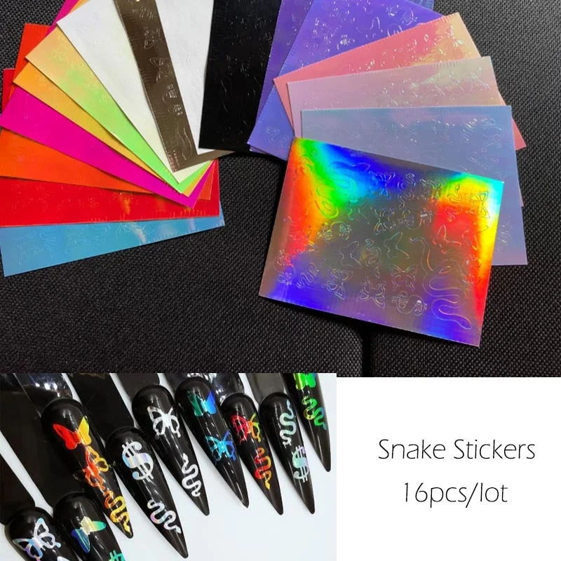 Japanese Nail Art Ice Aurora Nail Sticker Decals Korean Trendy Nails Design Self Adhesive Holographic Slider Manicure Decoration-Nail Inspo