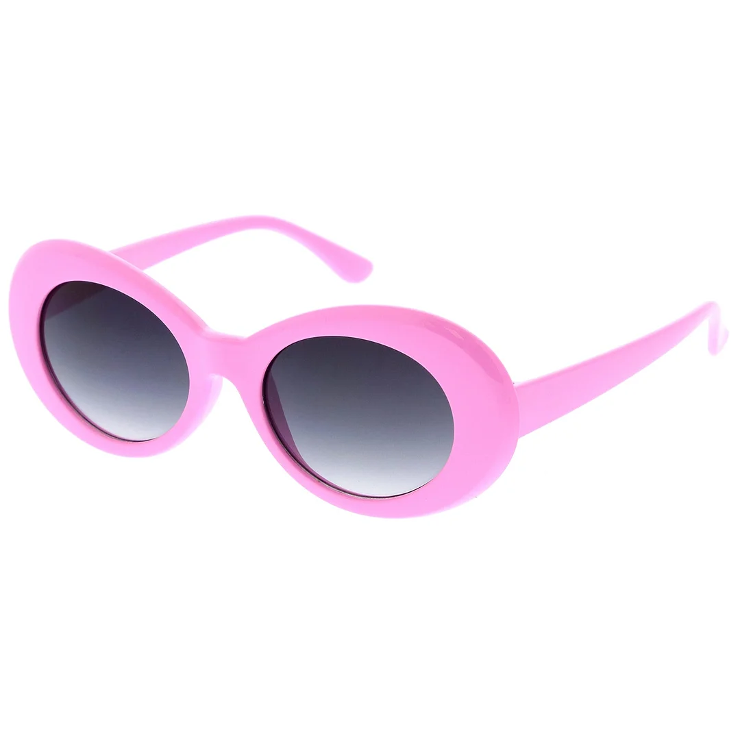 Retro Oval glasses With Tapered Arms Neutral Colored Gradient Lens 50mm