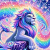 Diamond Painting-DIY Full Round Drill Colorful Lion
