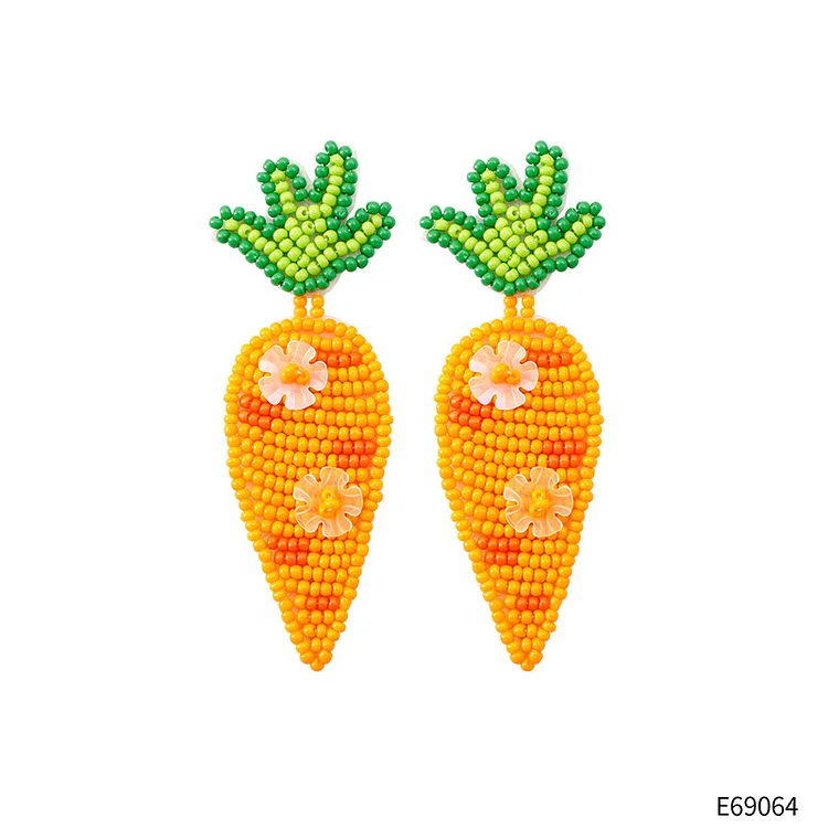 Carrot Beads Earring Studs