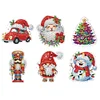 6Pcs Diamond Painting Acrylic Christmas Fridge Stickers Magnets Decals for Home Decor