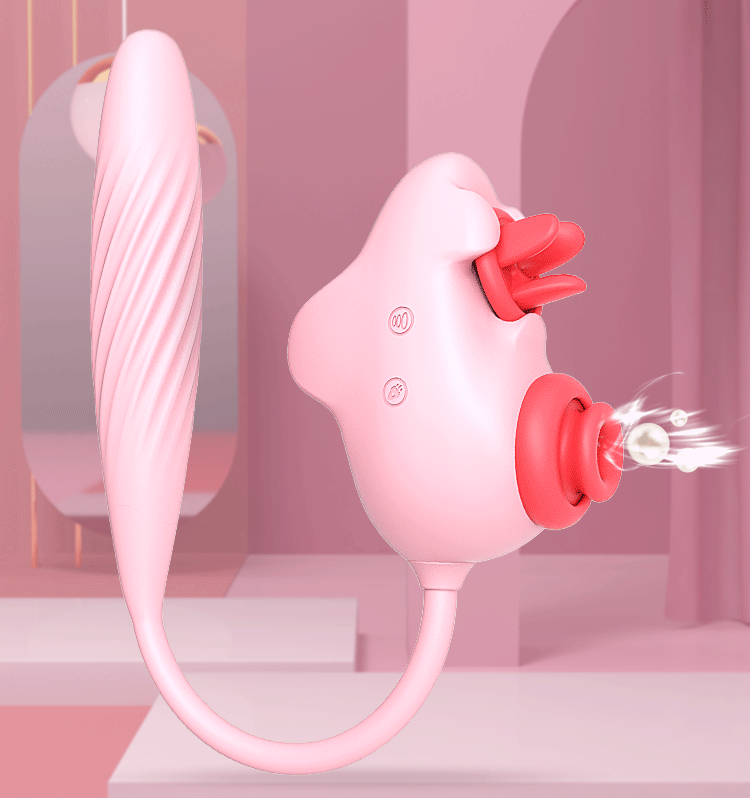 Spaceship Vibrator Sucking Tongue Teaser - Rose Toy