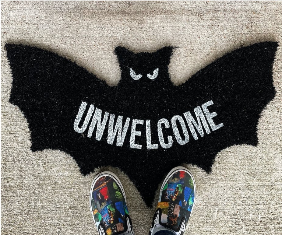 Unwelcome Shaped Bat Coir Doormat - tree - Codlins