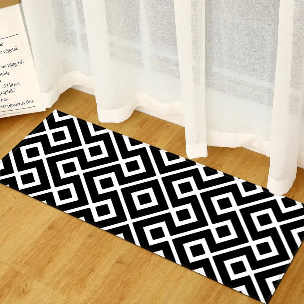 Nordic Kitchen Carpet Bedroom Doormat Entrance Home Hallway Floor Mat 3D Landscape Pattern Bathroom Anti-Slip Absorb Water Rug