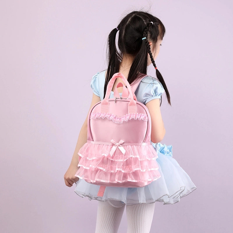 Children's Dance Backpack Gauze Skirt Backpack Printed Logo Text Training Class Kindergarten Bag Ballet Bag