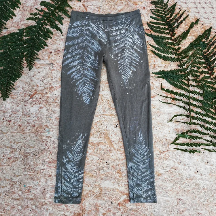 Tribal Elf Fern Plant Graphic Printed Leggings