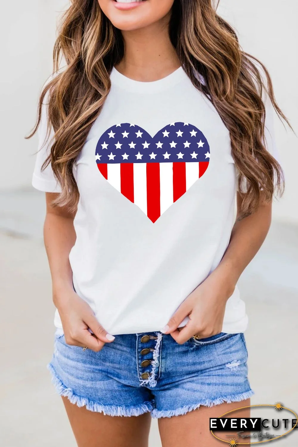 White American Heart Graphic Tee