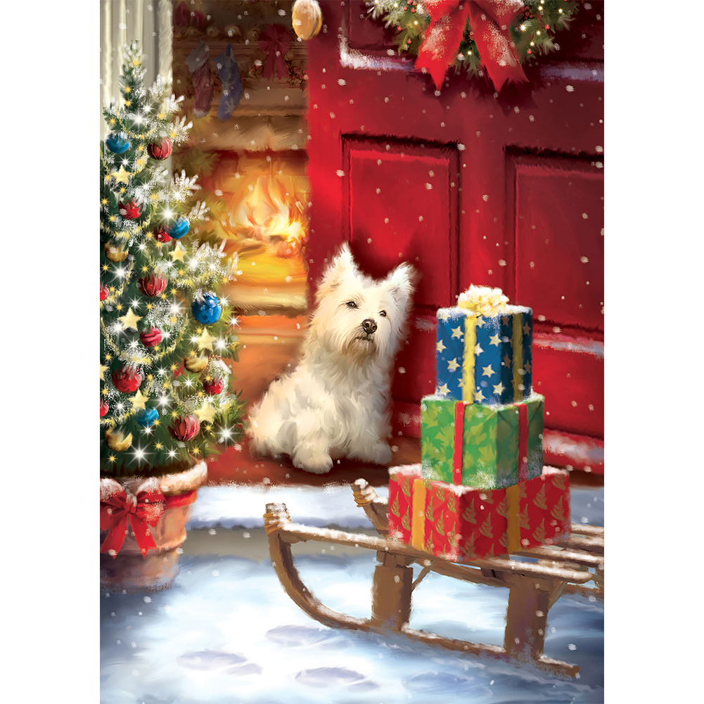 

Christmas Puppy - Round Drill Diamond Painting - 30*40CM, 501 Original