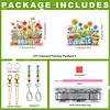 2Pcs Diamond Painting Acrylic Double Sided Potted Plants Wind Chime Suncatcher with Crystal Hanging Pendant